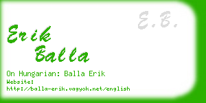 erik balla business card